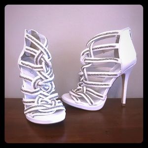 ALDO White/Silver Heels